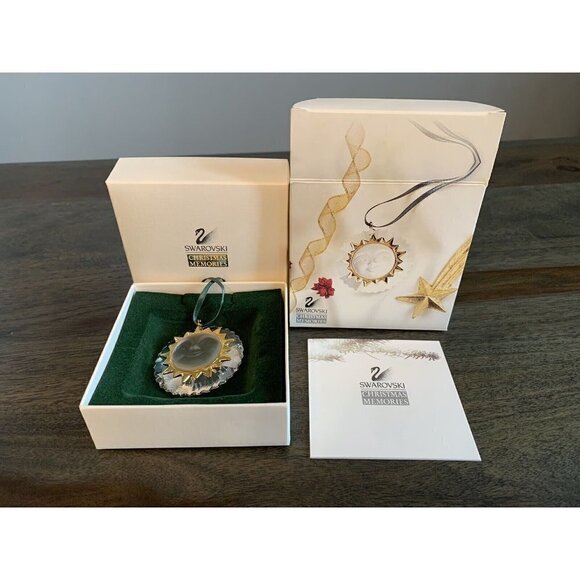 Swarovski Christmas Memories Ornament Crystal Sun Face Sun God EUC in Box - Picture 7 of 9